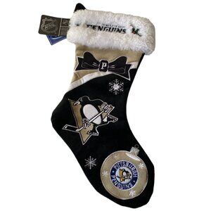 Pittsburgh Penguins NHL‎ Christmas Stocking Embroidered Logo Faux Fur Cuff